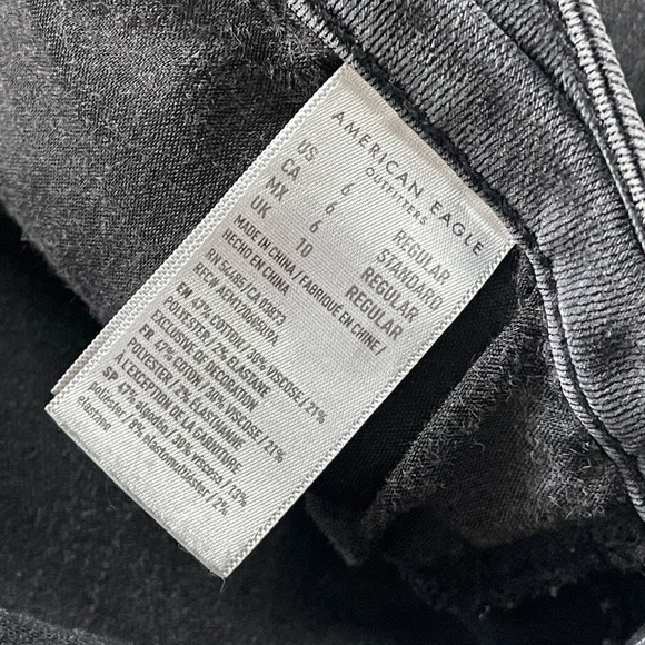 American Eagle Outfitters Jeans Womens Faded Black Low Rise Stretch Skinny - 6 - Picture 4 of 8